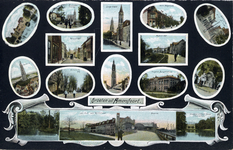 11582 Collage van gezichten te Amersfoort.N.B. Fantasiekaart met 16 kleinformaat foto's.